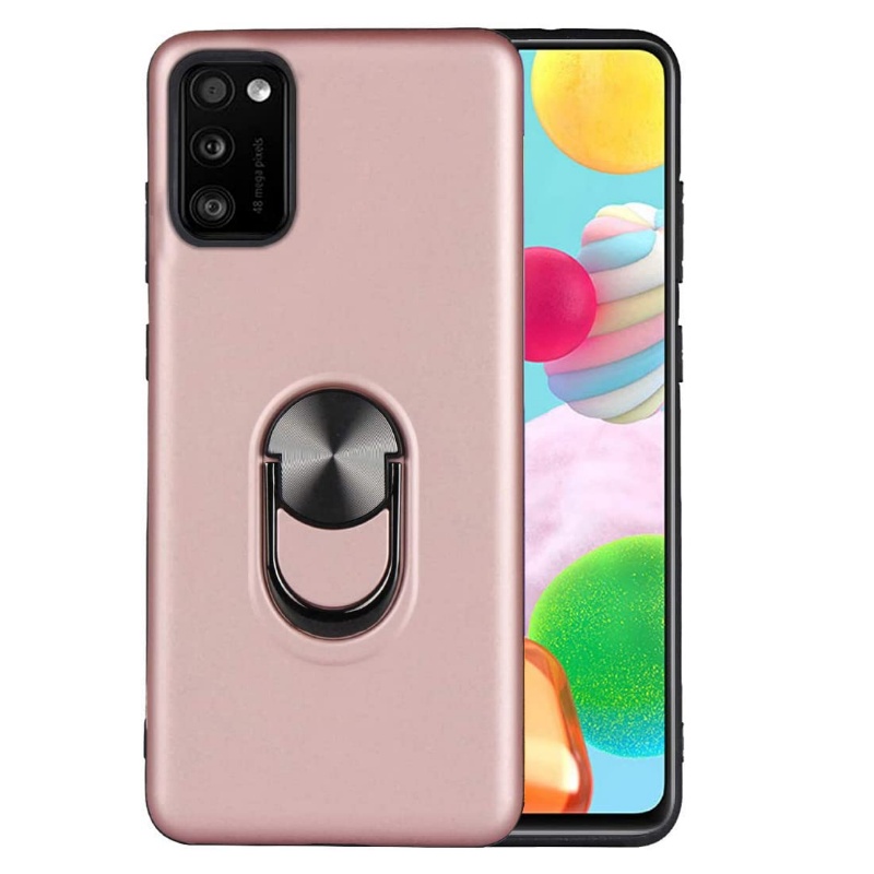 Samsung Galaxy A41 Magnetic Ring Holder Cover Rosegold